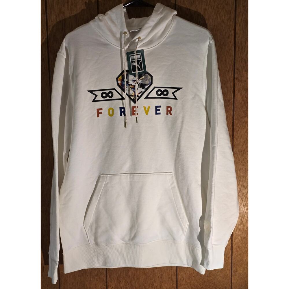 Puma Forever Hoodie Men’s Large White Pullover Sweatshirt NWT - Picture 6 of 6